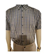   Men&#39;s Cherokee Blue/Green Check Short Sleeve Shirt Size XL - $139.46 MXN