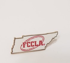 Tennessee State Shaped FCCLA Lapel Pin  1&quot; White Red Family Career Commu... - $16.82