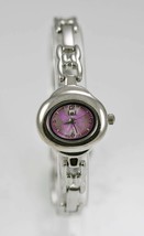 LEI Reloj Mujer Acero Inoxidable Plata Batería Resistente Al Agua Rosa Mariposa - £14.09 GBP