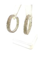 Tiffany &amp; Co Somerset Hoop Earrings 1.75&quot; Sterling Silver Estate TIF928 - €295,78 EUR