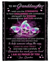 To My Granddaughter Blanket Gift For Girl Love Grandma Butterfly Custom Blanket - £46.41 GBP+