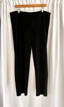 Exclusively Misook Size XL Black Knit Pull-On Pants Crop Elastic Straight Leg - £33.46 GBP
