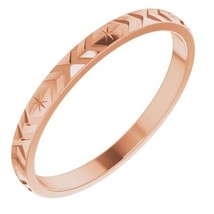 Authenticity Guarantee 
Geometric 2 mm Ladies Wedding Band in 18k or 14k Rose... - £374.03 GBP+