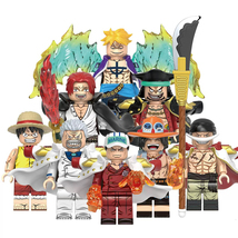 8Pcs One Piece Minifigures Luffy Marco Garp Edward Newgate Sakazuki Mini Blocks - £21.93 GBP