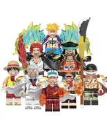 8Pcs One Piece Minifigures Luffy Marco Garp Edward Newgate Sakazuki Mini... - £21.94 GBP