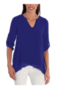 Fever Ladies’ Roll Tab Blouse, Cobalt , Small - £9.47 GBP