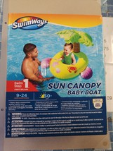 SwimWays Sun Canopy Baby Boat, Swim Step 1, Ages 9-24 Months, Palm Tree - £5.17 GBP