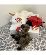Lot of 3 Ty Beanie Baby PE Pellets Cheeks, Mystic, Lucky 1993, 1999 bund... - $362.30 MXN