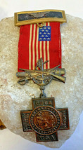 Spanish American War 1898-1902 Veterans Medal Badge Commander Puerto Rico Cuba  - £237.00 GBP