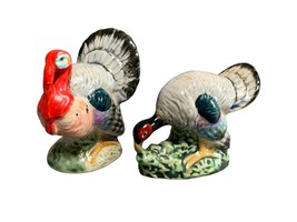 Vintage Porcelain Turkey Salt &amp; Pepper Shakers Set Hand Painted Empress - £20.43 GBP