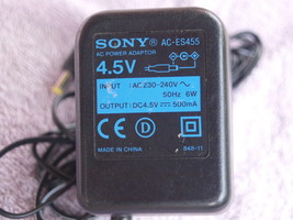 Sony AC-ES455 100-240v 4.5v 500mAh Power Adapter (Uk Version) Md Cd Mc Walkman - £16.30 GBP
