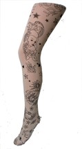 Sailor Girl Heart Tights Butterfly Tattoo Patterned Printed  70&#39;s 80&#39;s Vintage p - £12.25 GBP