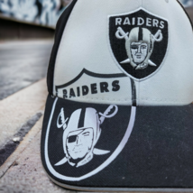 Las Vegas Raiders Strap Hat Cap White w Black Embroidered NFL TEAM APPAR... - £15.76 GBP