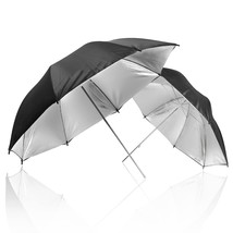 [2 Pack] 33 Inch Diameter Double Layer Black / Silver Photo Umbrella Lighting Re - £37.75 GBP