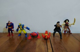 4 DC/Marvel Superheroes + 2 Pirates of the Caribbean McDonalds Toy Figure Lot - £4.68 GBP