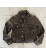VTG Women’s Leather Banana Republic Trucker Biker Western Jacket Brown S... - $544.70 CAD