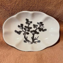 Vintage Japanese Irridescent Leaved Bonsai Scalloped Small Dish - £17.06 GBP