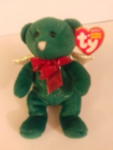Ty Beanie Baby Hark the Angel Bear Green 2007 7&quot; Tall Mint With All Tags - £23.48 GBP