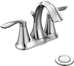 Bathroom Sink Faucet With Drain Assembly, Moen Eva Chrome, 10X8X5 Inches. - £99.04 GBP