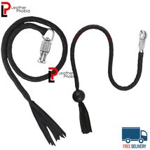 2 Pack 36" Black Leather Motorcycle Get Back Whip Pool Ball Handlebar Biker - $68.99