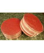 50pc 80 Grit 6&quot; HOOK and LOOP SANDING DISCS A/O Red No Hole sand paper d... - $16.99