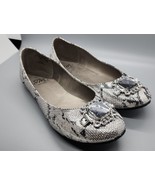 (F) SM New York Women&#39;s Size 6.5 Faux Snakeskin Ballet Flats Rhinestone Y2k - $12.59