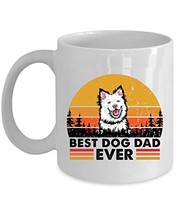 Best White Finnish Lapphund Dog Dad Ever Coffee Mug 11oz Ceramic Gift For Dogs L - £13.25 GBP