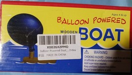 Air Balloon Powered Wooden Boat Toy Childs Gift Physics Science Educational - $9.89