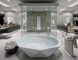 30% Discount Bathtub Stone Tub Diamond Style Bathroom Decor Handmade Tub Natural - £12,361.39 GBP