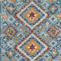 8&#39; Blue And Orange Geometric Dhurrie Runner Rug - $49.45+