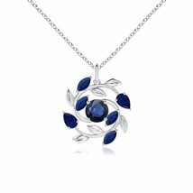 Authenticity Guarantee 
ANGARA Round and Marquise Sapphire Olive Branch Penda... - £1,127.74 GBP