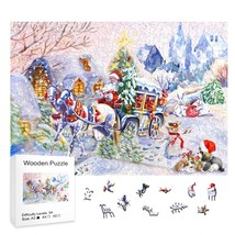 Wooden Jigsaw Puzzle Santa With Sleigh A4 Medium Size  Size Appx  x 11.69 x 8.27 - £14.90 GBP