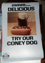 A &amp;W FAMILY RESTAURANT ROOT BEER NOS ADVERTISING POSTER CONEY DOG 34x22 ... - $29.55
