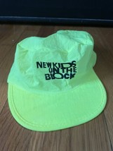 New Kids On The Block Vtg 90s Painters Hat Neon Yellow Green Boston Dorchester - $18.76