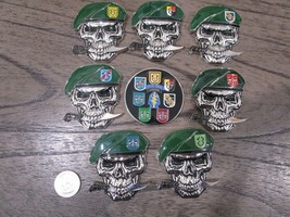 Lot of 8 Green Berets U.S. Army Special Forces Group Skull SFG Challenge Coins - £105.10 GBP