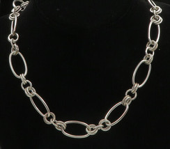 MONET 925 Silver - Vintage Circle Rope Twist Mooring Link Chain Necklace- NE3846 - £141.71 GBP