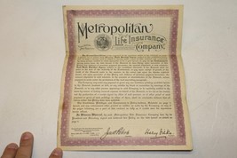 Antique 1922 Metropolitan Life Insurance Young Peoples Endowment Policy Ephemera - £10.24 GBP