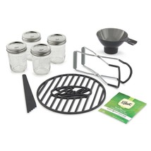 Ball Preserving Starter Canning Kit 9-Piece 4 Jars Funnel Bubble Remover Rack - £40.59 GBP