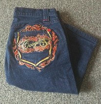 COOGI Womens Jeans Juniors Size 7/8 Dark Wash Embroidered Bermuda Shorts Nice - £18.39 GBP