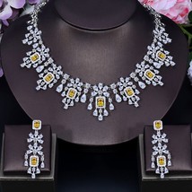 ANGELCZ Exclusive Dubai Bridal Costume Jewelry Set for Women Yellow Cubic Zircon - £72.97 GBP