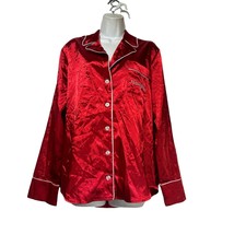 Show me your Mumu Red Naughty Embroidered Button Up long Sleeve Pajama T... - $24.74