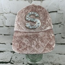 Justice Ballcap Pink Hat Monogrammed S Quilted Velour OS Girls - $11.88