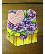 Vintage Purple And Pink Pansies Valentines Day Card - €9,50 EUR