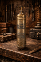 Vintage Brass Pyrene Fire Extinguisher w/ Pump Antique Garage Decor Coll... - $196.00