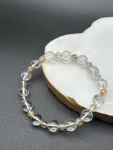 Handcrafted White Quartz Rutilated Quartz Bracelet - $19.76