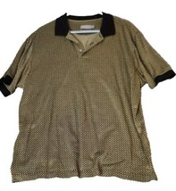 Talbots Men Mercerized Cotton Black Tan Textured Polo Shirt Casual Men&#39;s Sz M - £10.19 GBP