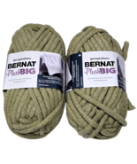 2 Pack Yarnspirations Bernat Plush Big Khaki Green Jumbo Polyester 8.8oz - $33.99