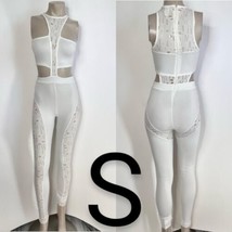 White Sexy Distressed T-Neckline Cut Out Soft Stretchy Bodycon Jumpsuit~... - £31.09 GBP