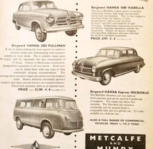 1954 Borgward Hansa Metcalfe &amp; Mundy Advertisement Autocar Automobilia D... - $29.99