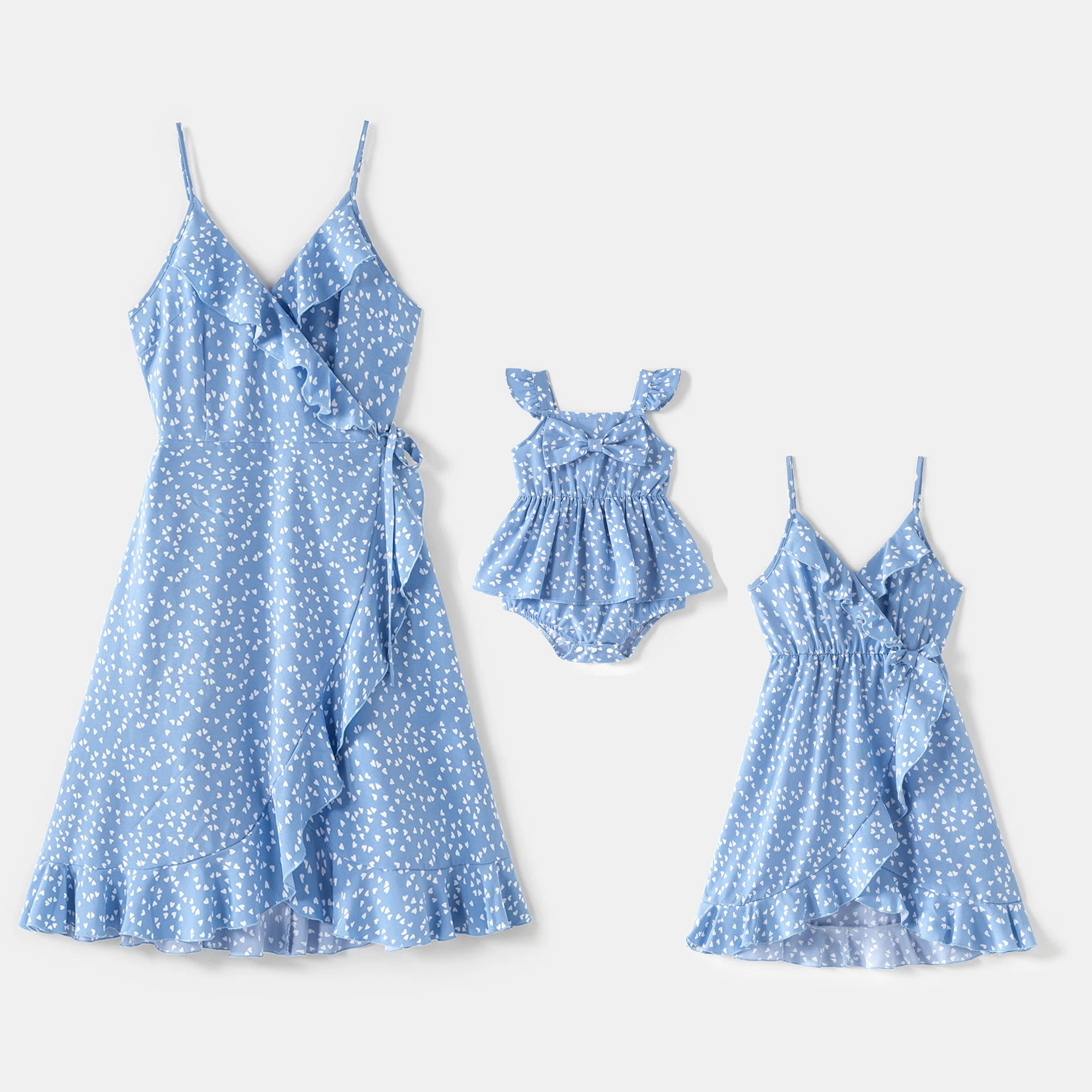 Hearts BLUE casual Mommy and me Dresses, matching outfits, matching dresses - $33.55 - $35.67